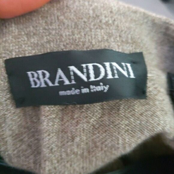 Brandini L Mens Sweater Merino Wool Green Made In Italy Long Sleeve Pullover - Picture 13 of 13